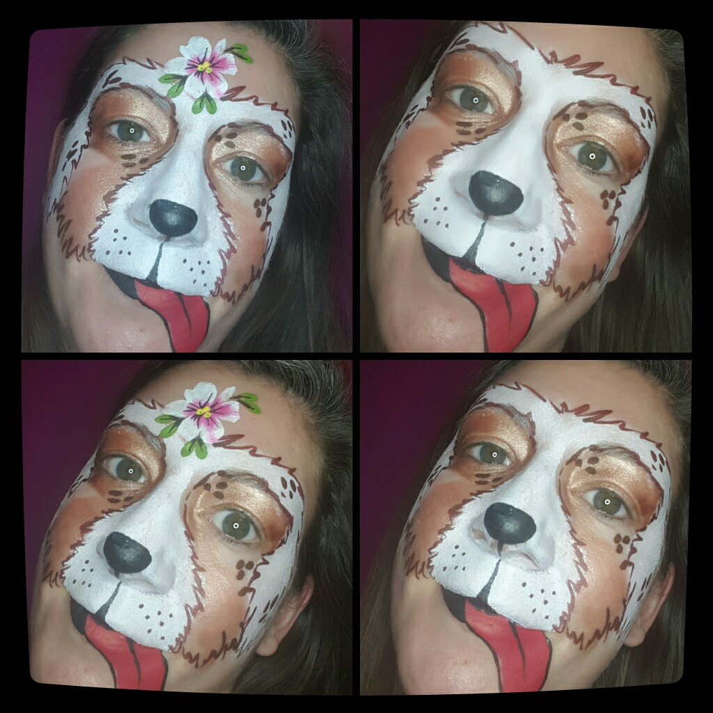 Doggy in the Window face paint design by Happy Faces by Marni, Calgary